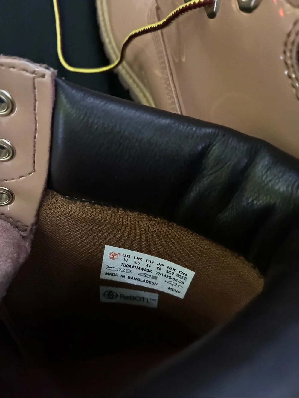 Timberland Patent Blush Pink Lace-Up Boots